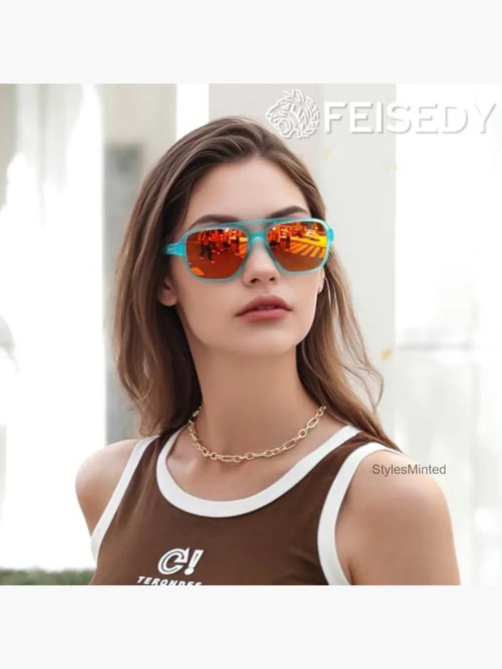 Retro 70s Vintage Polarized Aviator Sunglasses TR-90 Frame TAC Lens UV400